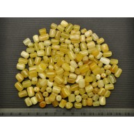 Loose drilled yellow Baltic amber barrel shape pieces 50 g .-LA0554